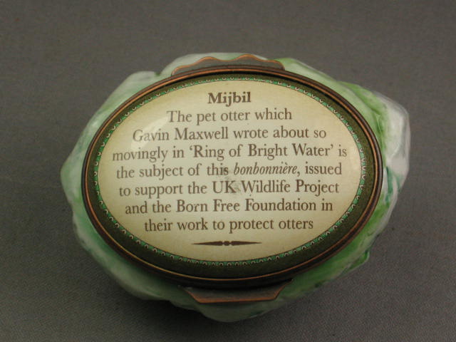 Halcyon Days Mijbil Pet Otter Bonbonniere Enamel Box NR 2