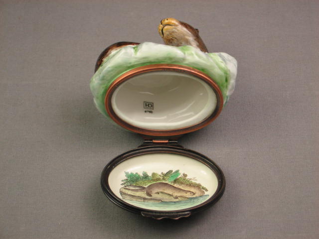 Halcyon Days Mijbil Pet Otter Bonbonniere Enamel Box NR 3