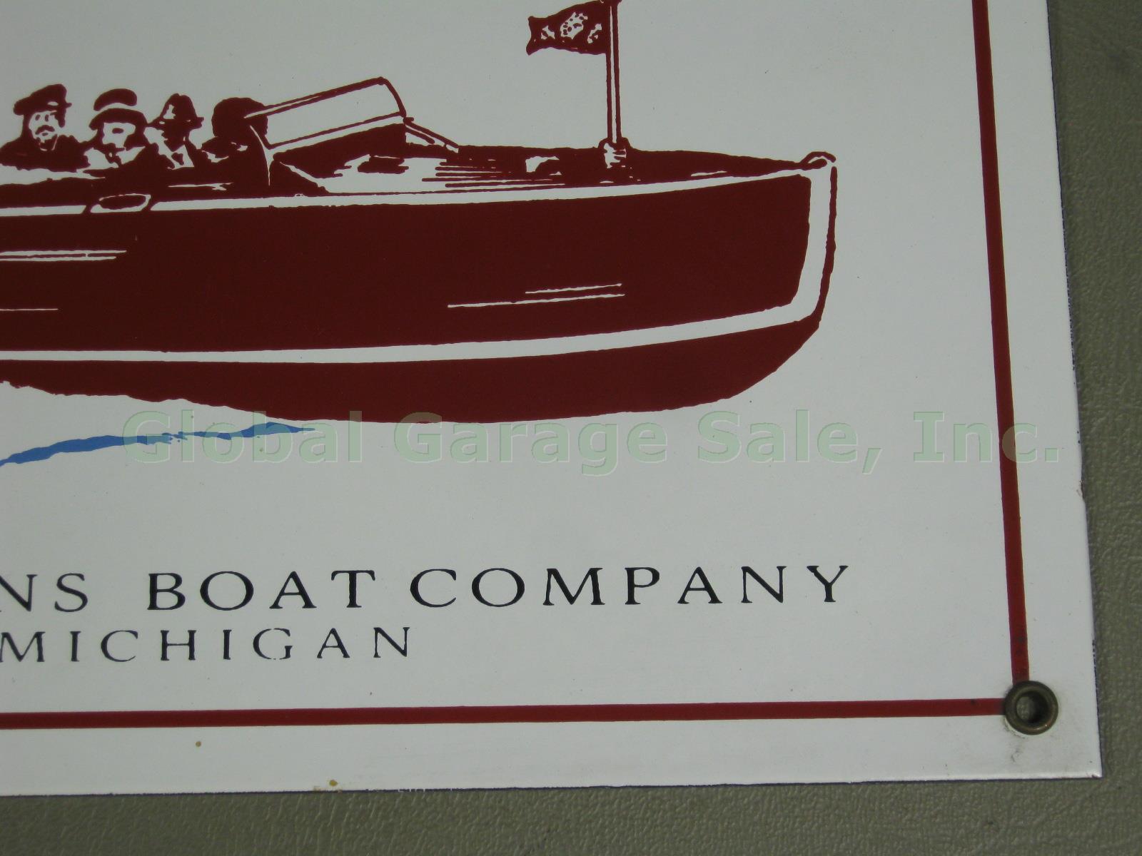 Vtg Porcelain Enamel Chris-Craft Boats Runabout Advertising Sign Smith & Sons NR 4