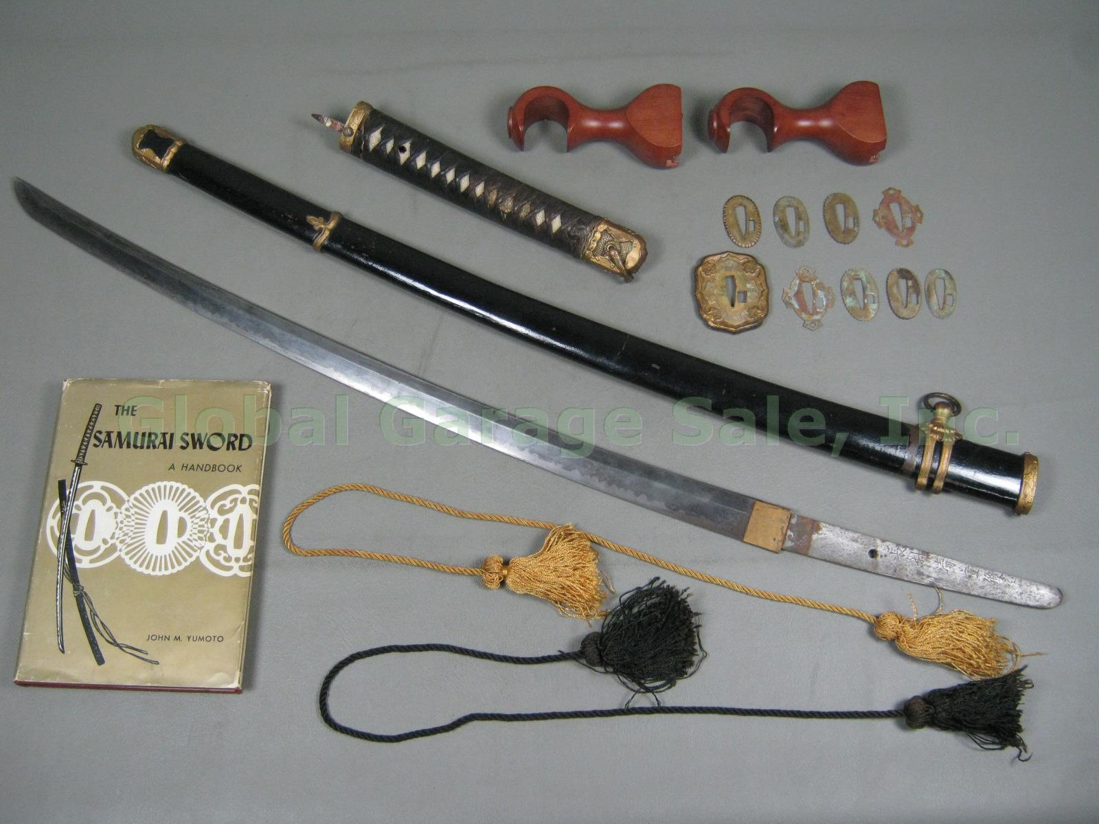Vtg Antique Signed Nagamura Kiyonobu WWII Gendaito Katana Samurai Sword NO RES!