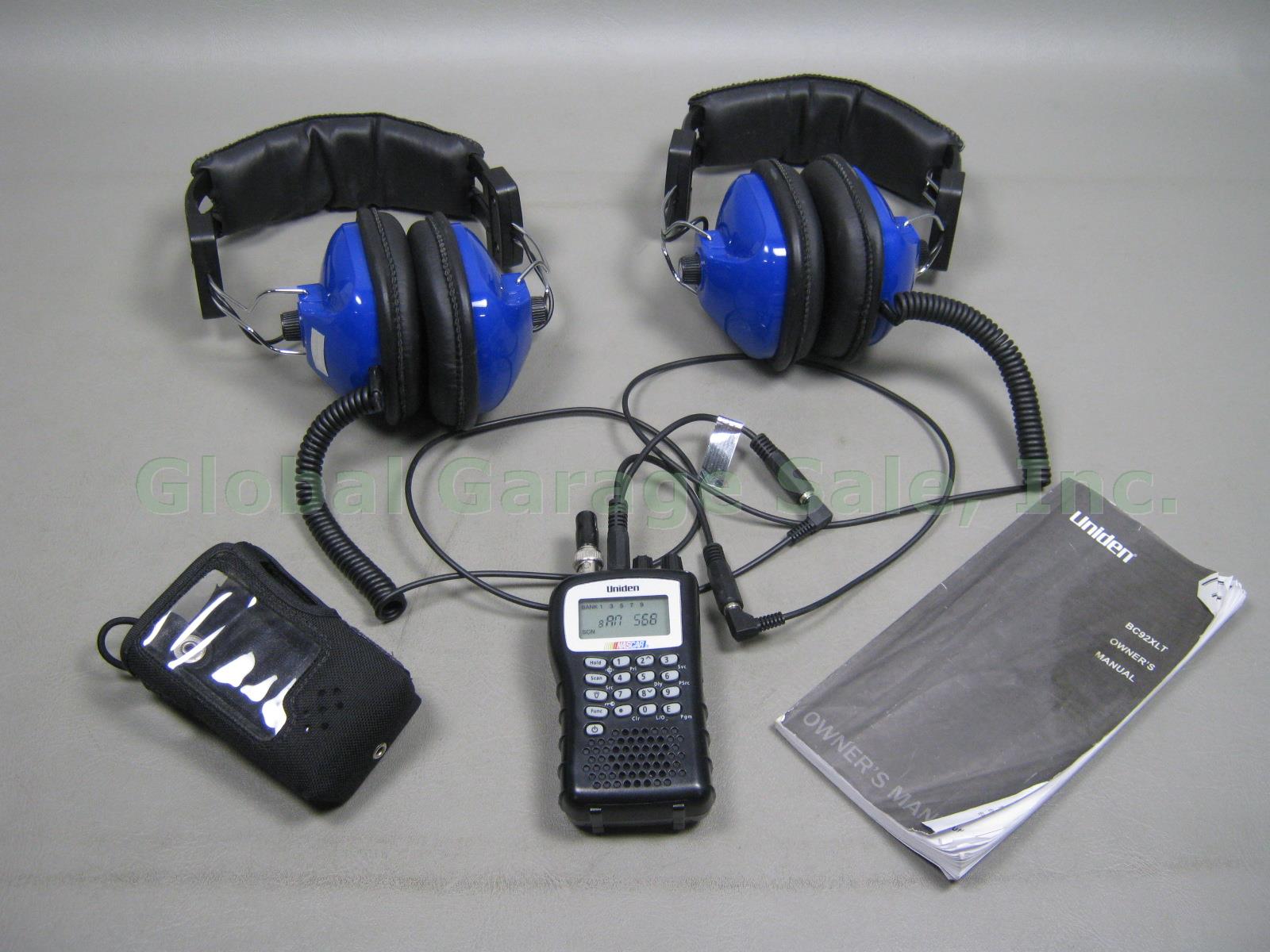 Uniden BC92XLT Handheld Scanner Radio + 2 NASCAR Racing TP60 Headphones Headsets