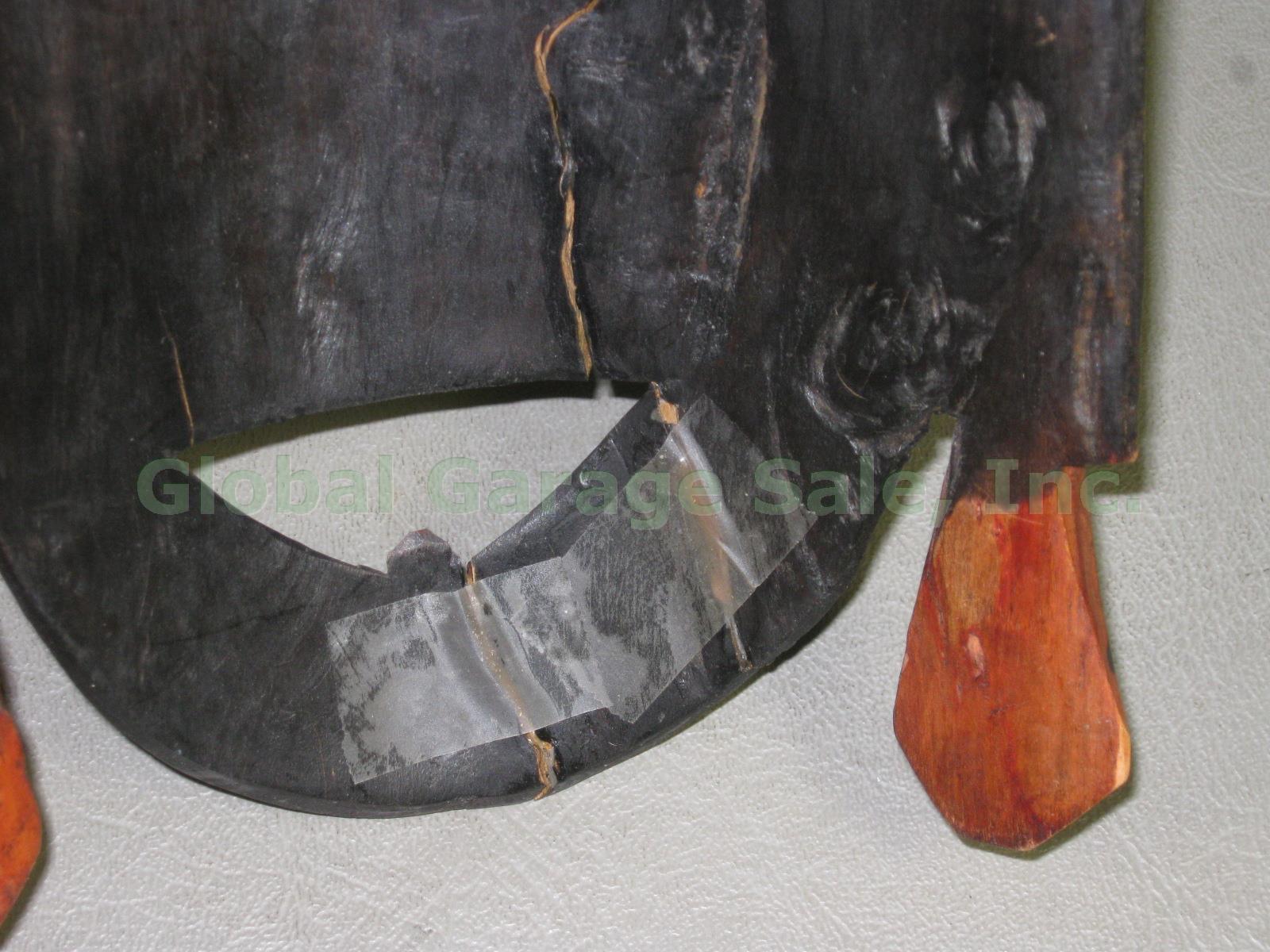11 Vtg African Carved Wood Wooden Mask Lot Tribal Kenya Zaire Botswana Africa NR 10