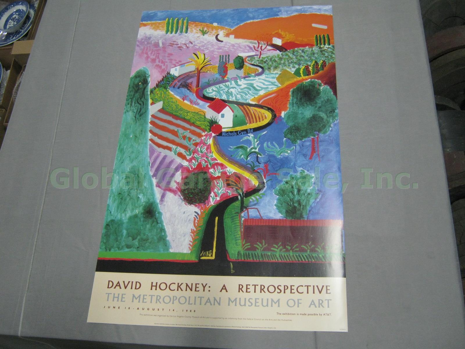 7 Vtg David Hockney 1980s Exhibition Gallery Museum Poster Lot Metropolitan NYC 1