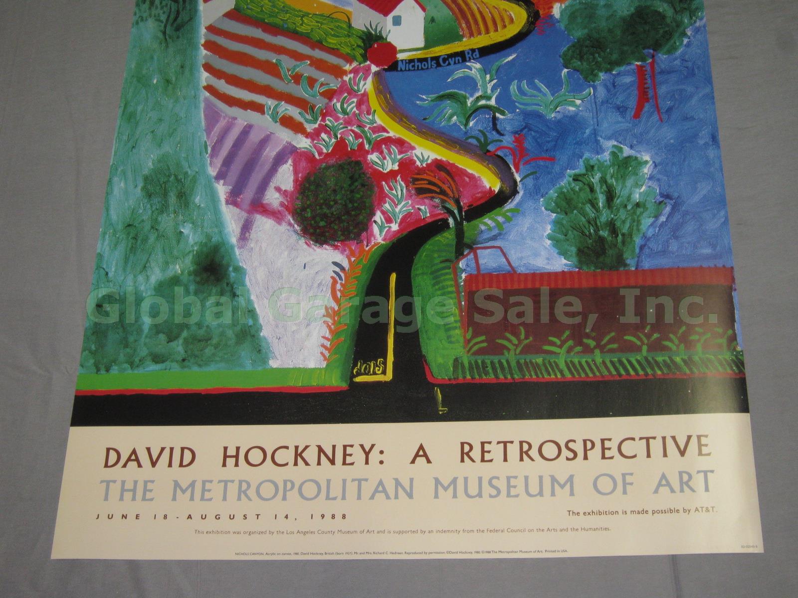 7 Vtg David Hockney 1980s Exhibition Gallery Museum Poster Lot Metropolitan NYC 3