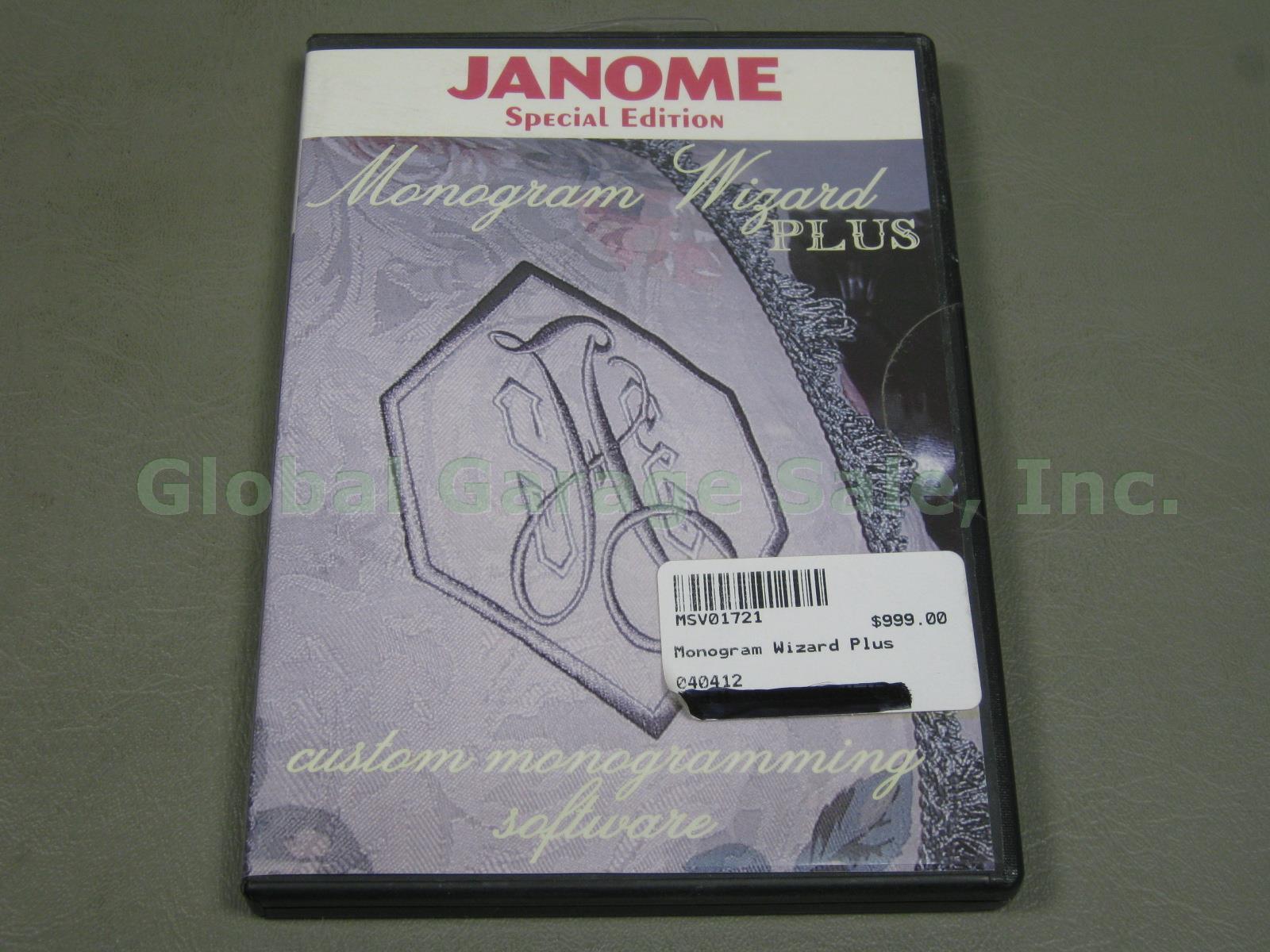 NEW Janome Special Edition Monogram Wizard Plus Embroidery Machine Software CD