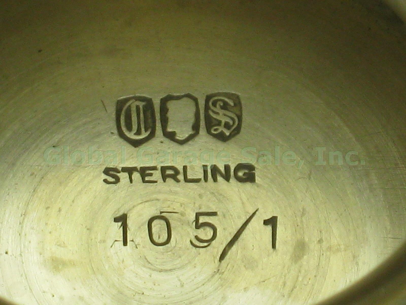 2 Vtg Antique Concord Engraved Sterling Silver Vase Urn Pair Lot Set 623 Grams 5