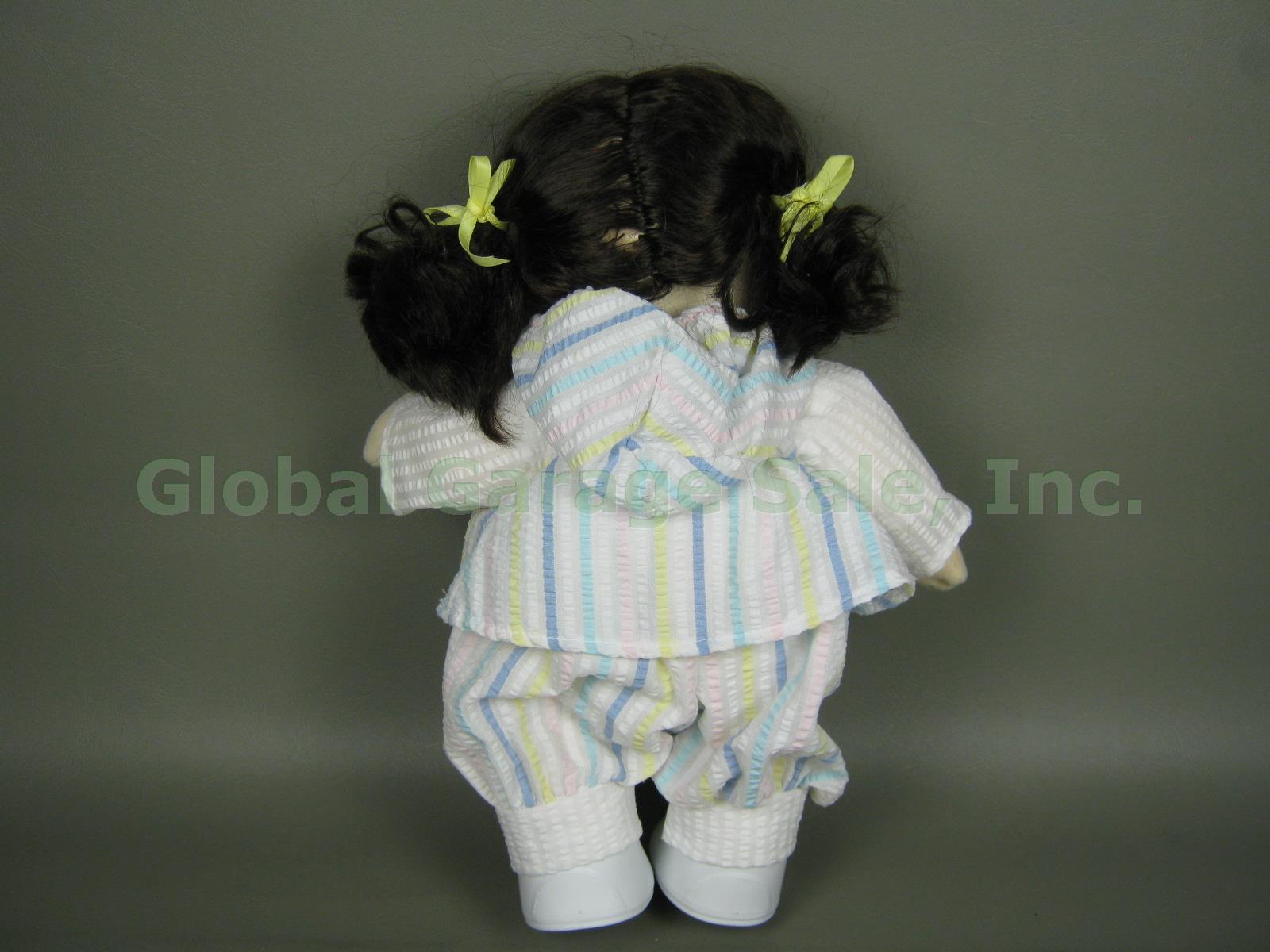 Vtg 1985 Mattel Brunette My Child Doll W/ Green Eyes Brown Hair Outfit + Book NR 2