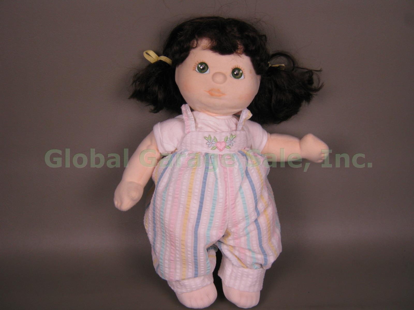 Vtg 1985 Mattel Brunette My Child Doll W/ Green Eyes Brown Hair Outfit + Book NR 3