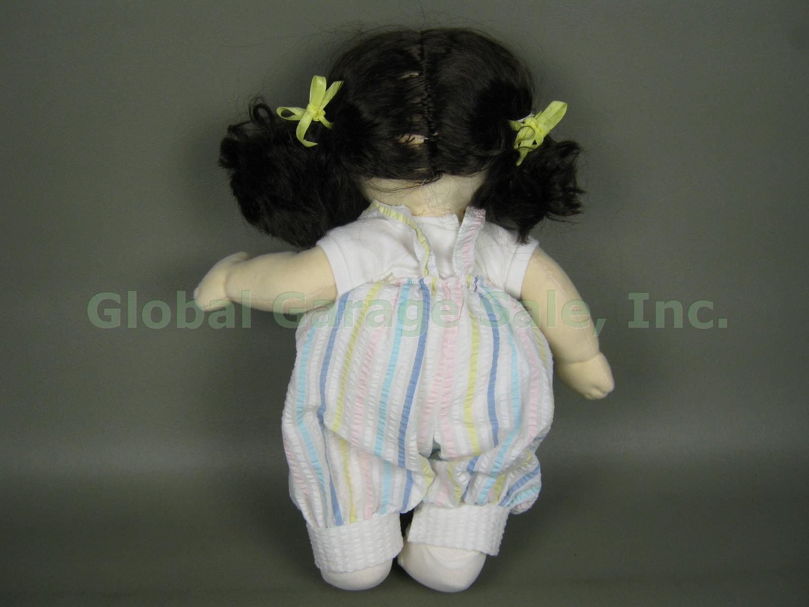 Vtg 1985 Mattel Brunette My Child Doll W/ Green Eyes Brown Hair Outfit + Book NR 4