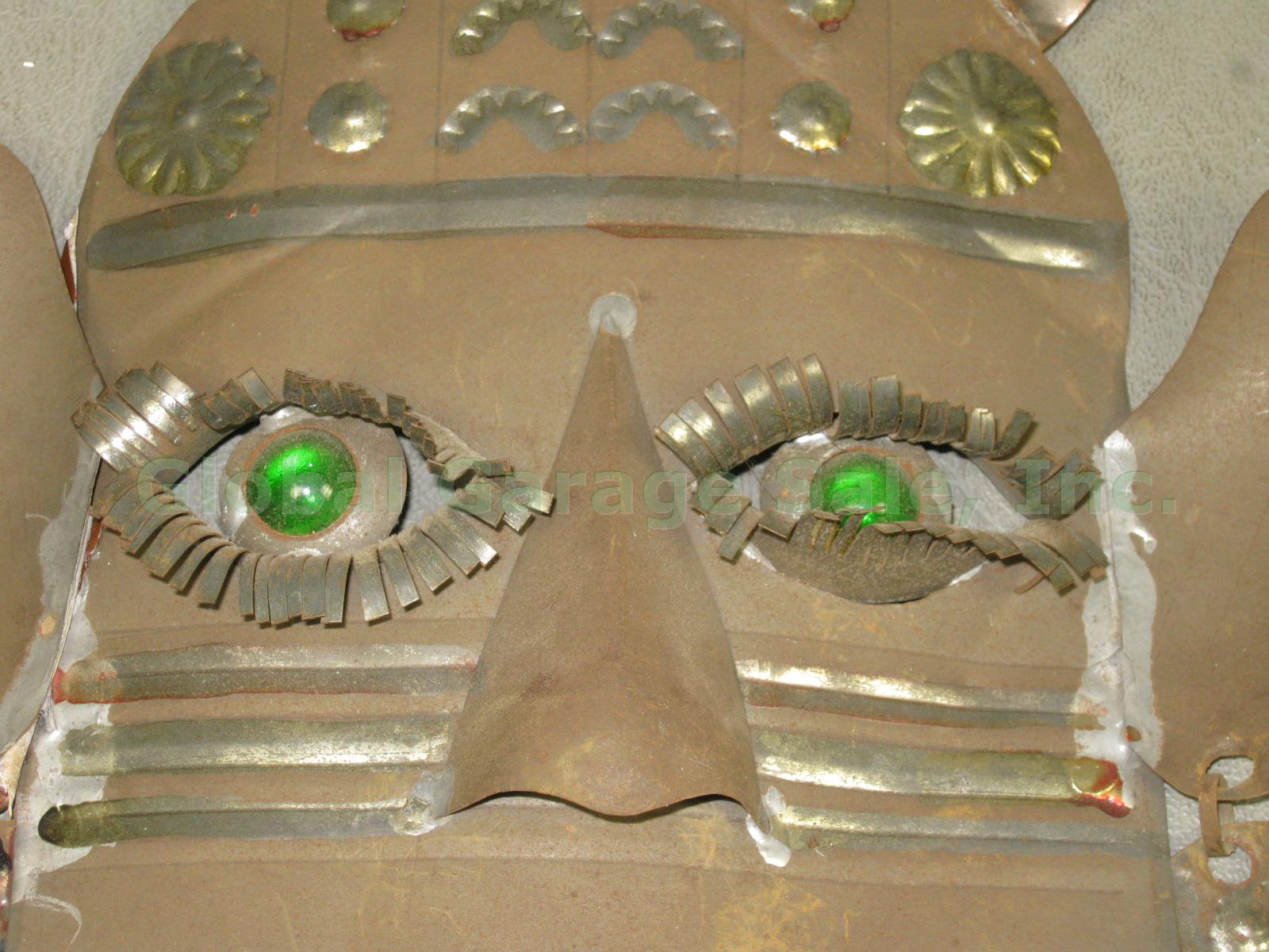 Vtg Mexican Mask Lot Jaguar Dog Devil Huichol Quechua Nayarit Folk Art Tin Wood 17