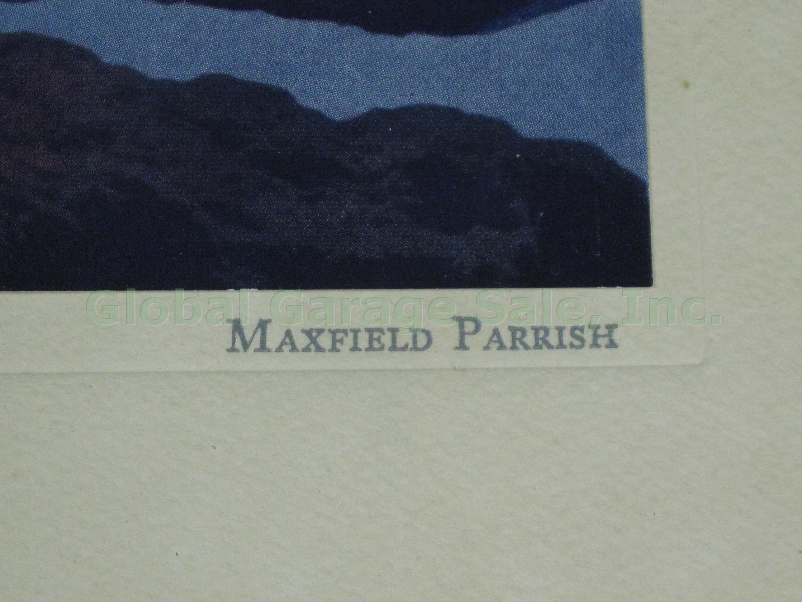 Rare Vtg 1940 Maxfield Parrish Silent Night Framed Print 15" x 13.25" NO RESERVE 4