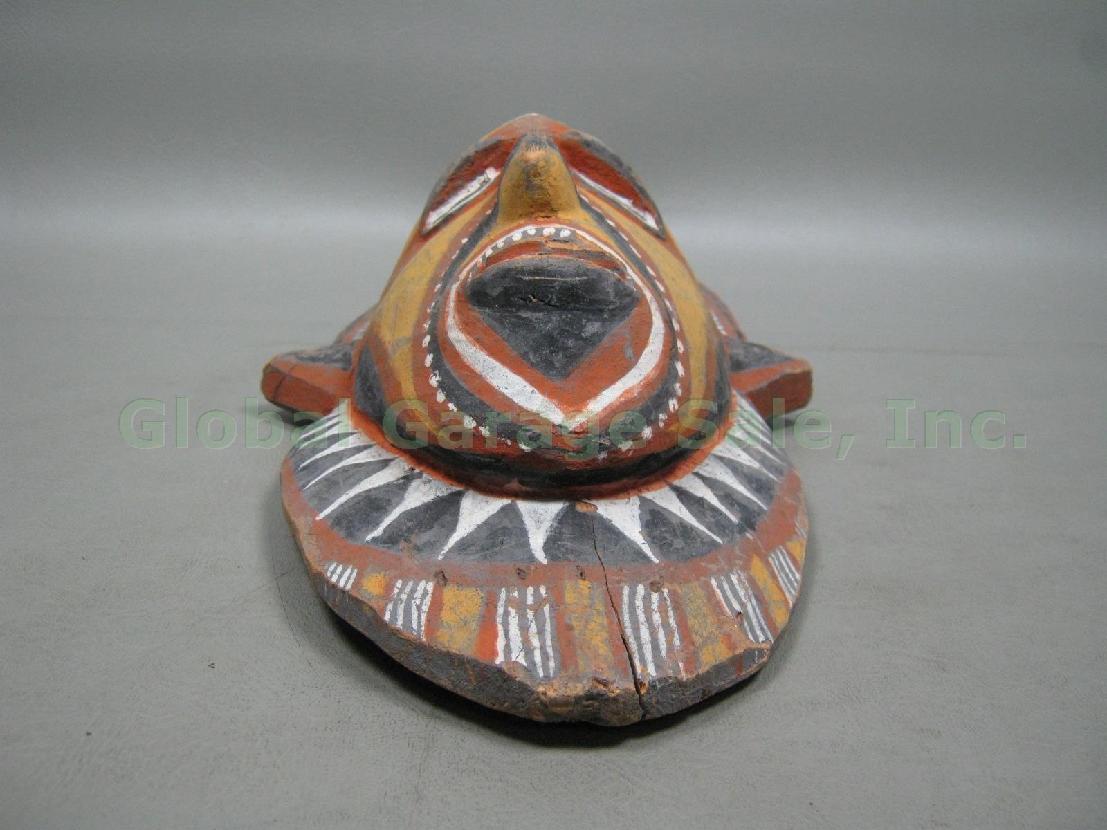 Vtg Papua New Guinea PNG Abelam 19" Yam Mask Hand Carved Wood Natural Pigments 4