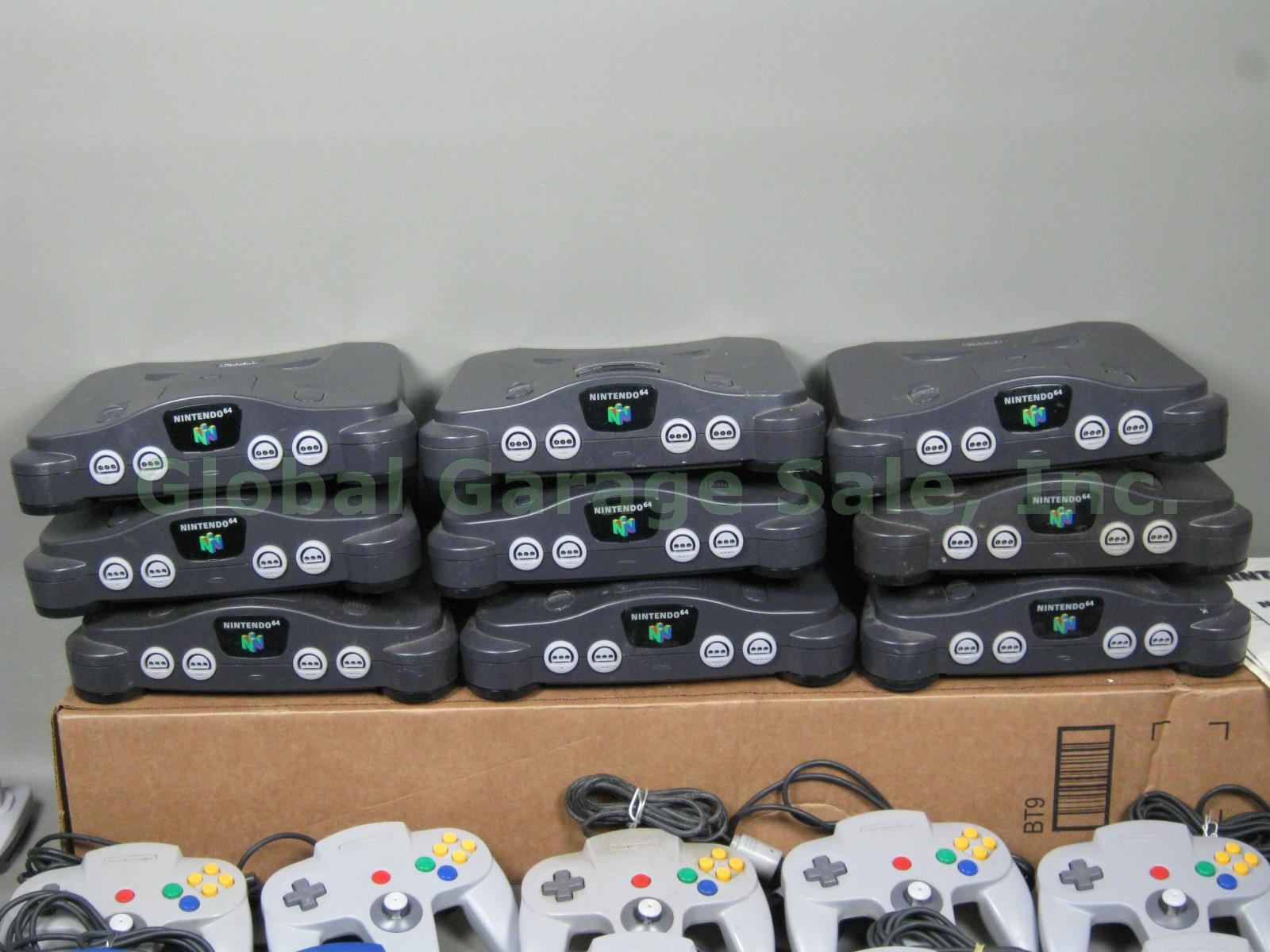 HUGE LOT 9 Nintendo 64 Console Systems 26 Controllers Rumble Pak Memory Card +++ 1