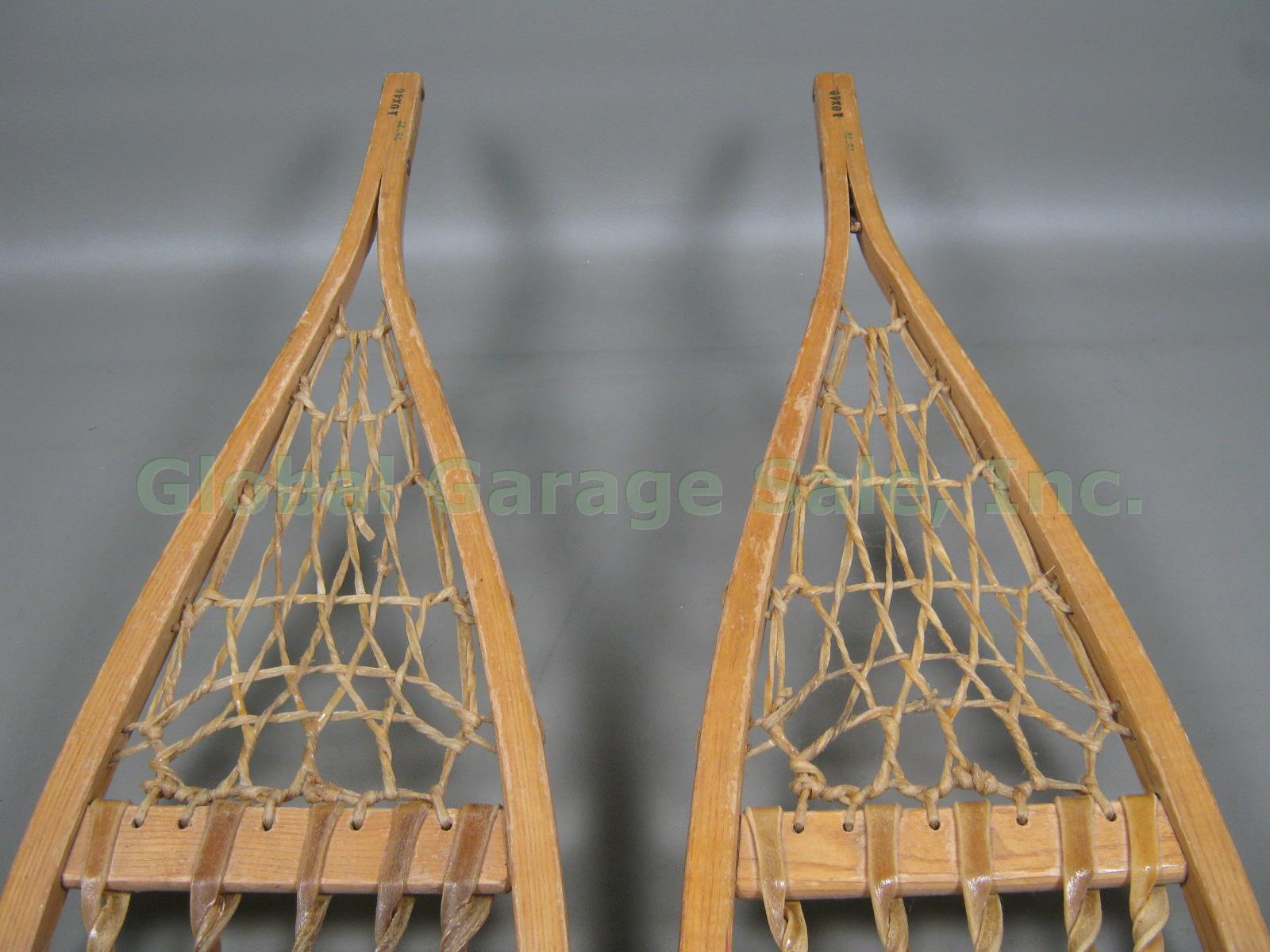 Vtg Antique LL Bean The Maine Wooden Snowshoes 10x46 Made In Freeport Maine NR!! 3