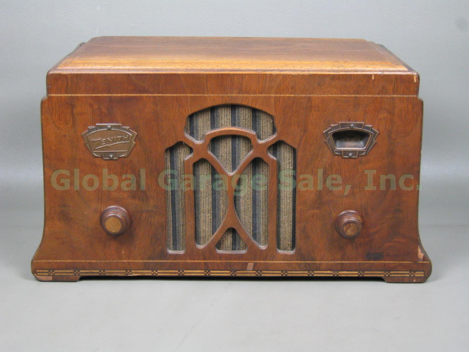 Vtg Antique Zenith Model 705 Wooden Wood Cabinet Vacuum Tube Table Radio 1934 NR