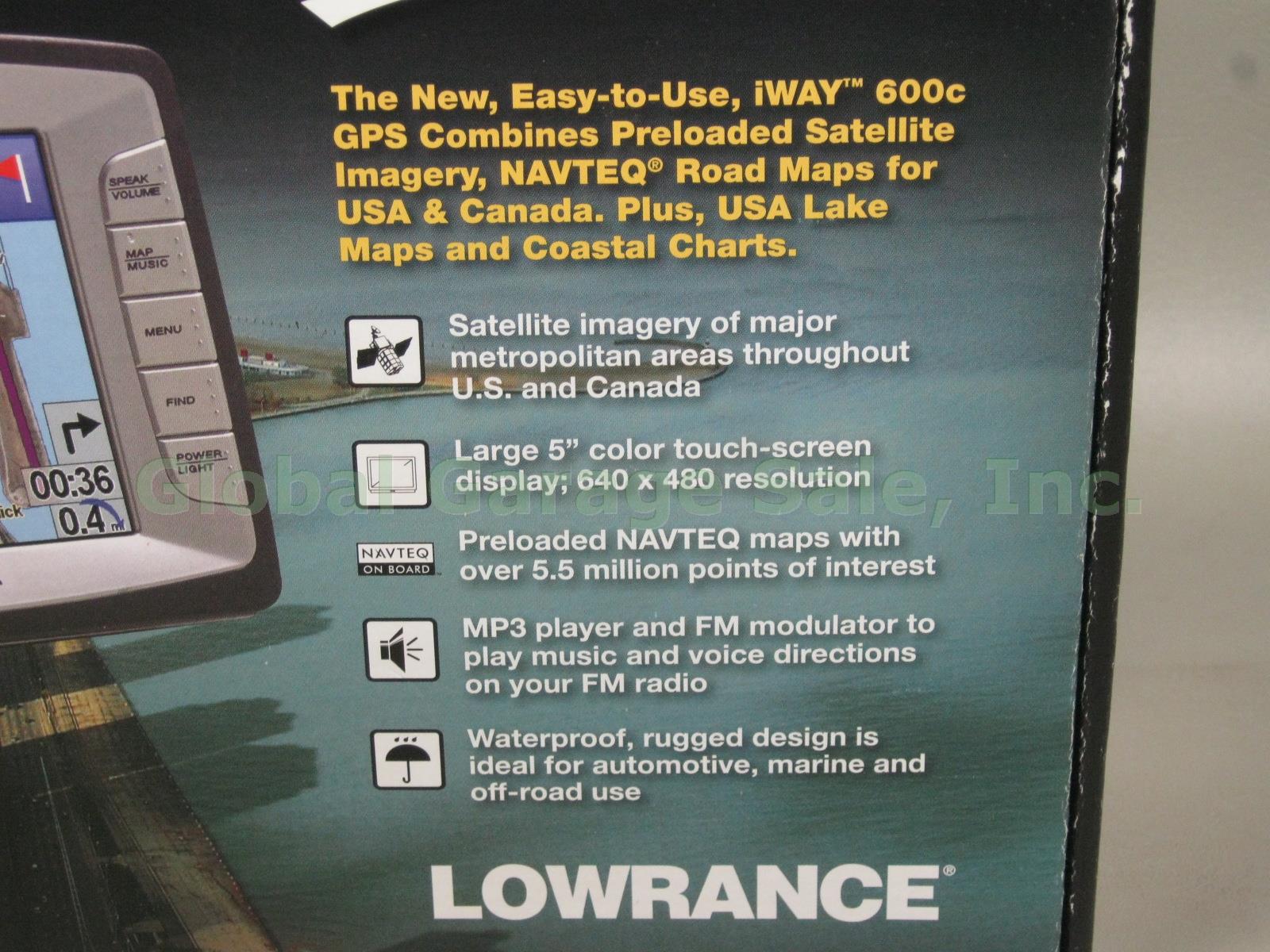 Lowrance iWay 600C Marine Boating Automotive Car Mountable GPS Tested Works Lot 8