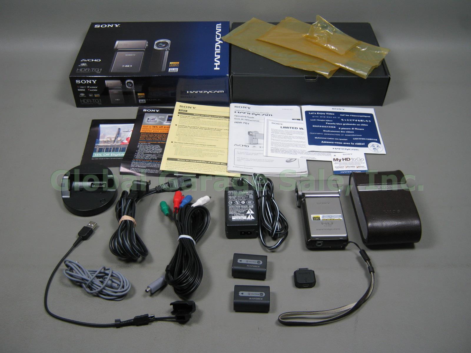 Sony Handycam HDR-TG1 Full HD 1080 Camcorder Video Camera Case Box Bundle Lot NR