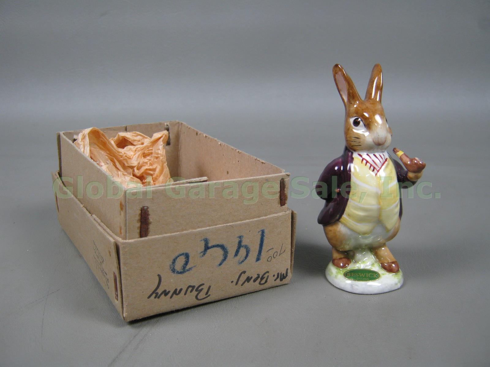 Beswick Beatrix Potter BP2 BP2A Figurine Mr Benjamin Bunny Gold Oval Label + Box