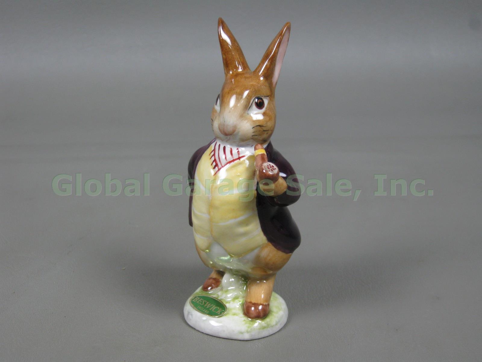 Beswick Beatrix Potter BP2 BP2A Figurine Mr Benjamin Bunny Gold Oval Label + Box 1