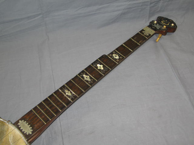 Antique 5 String Champion Banjo Mother of Pearl Inlay 10