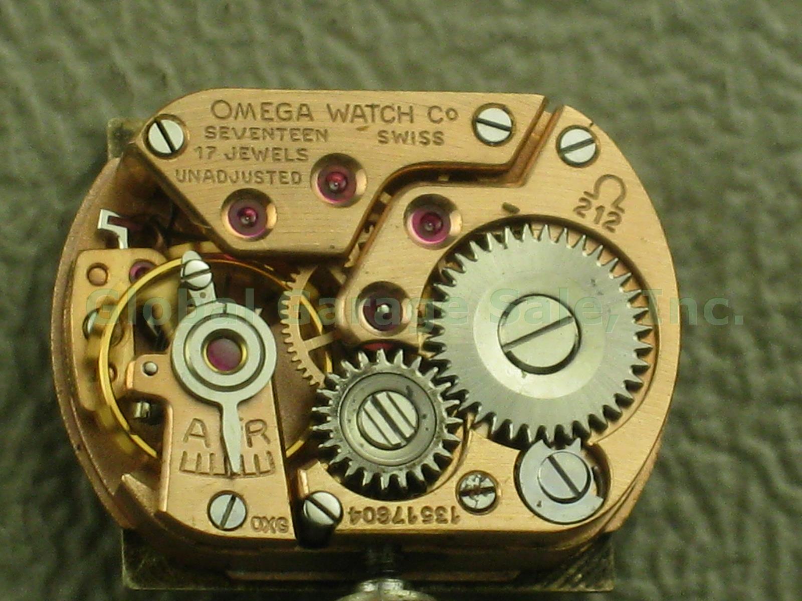 2 Vtg Omega Watches W/ Speidel Stainless Steel Bands Mens + Ladies 14K Gold Lot 7