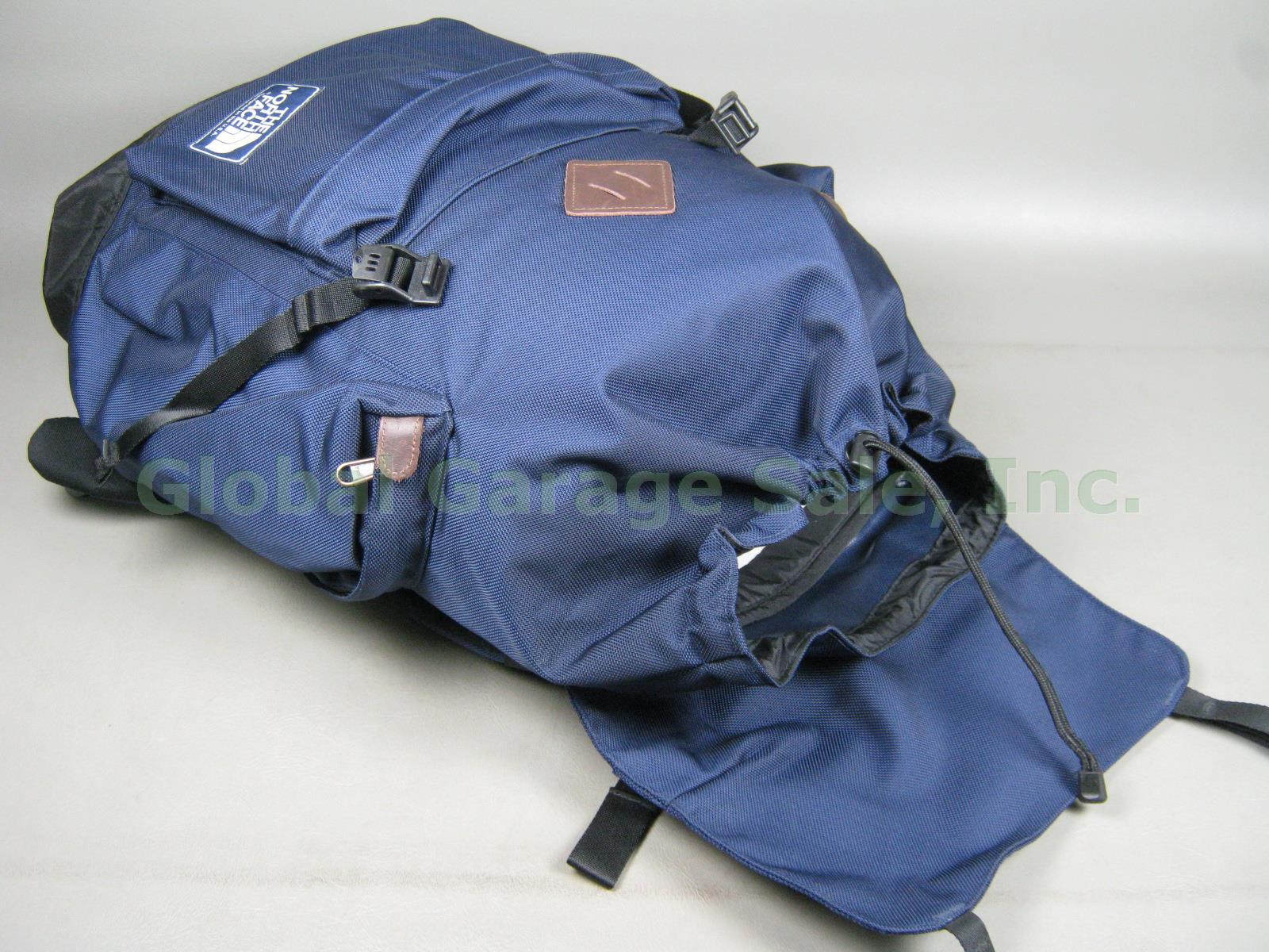 NEW NWOT The North Face Ruck Sack Backpack Daypack Nylon Leather Blue No reserve 6