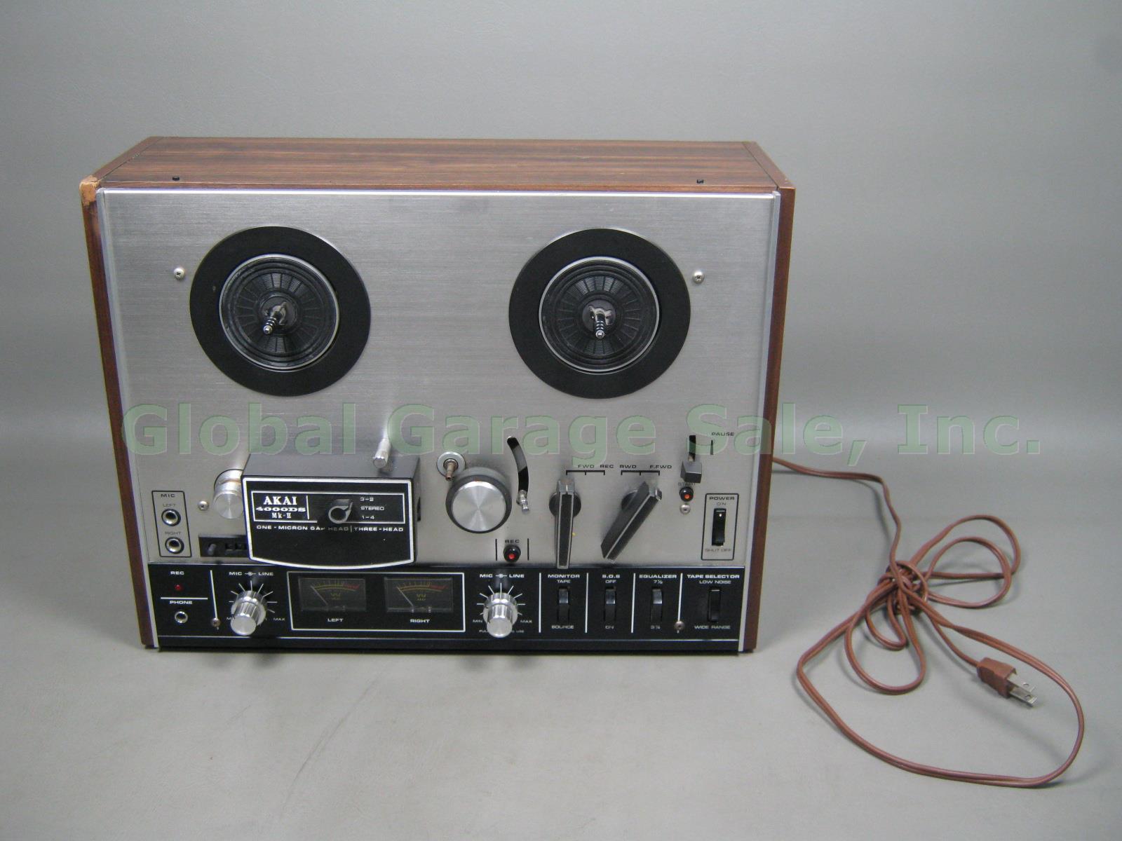 Vtg Akai 4000DS Mk-II Reel-to-Reel Tape Player Recorder Deck 120V AC 60Hz 45W NR