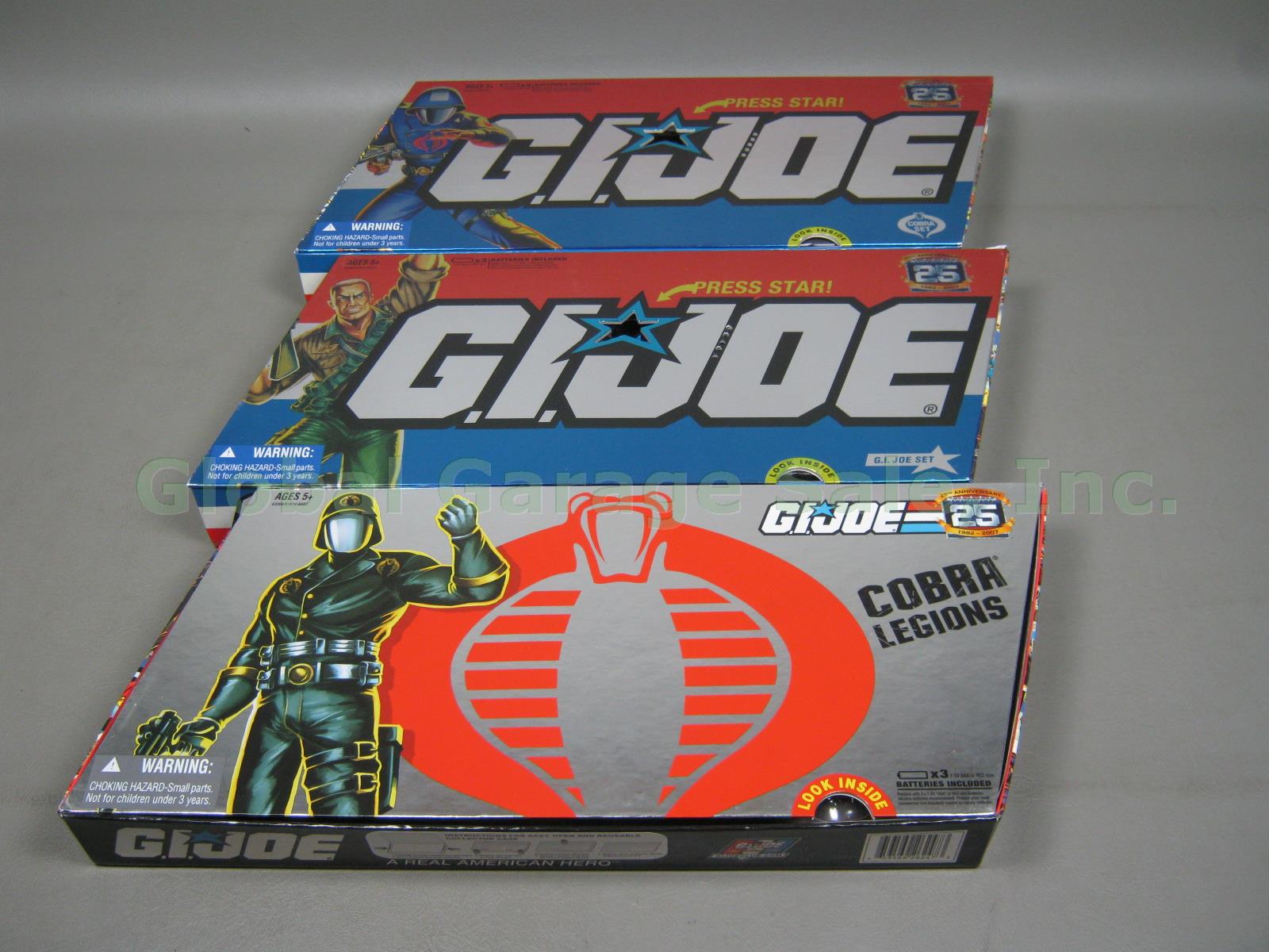 3 New GI Joe 1982-2007 25th Anniversary 5-Pack Figure Sets Lot Cobra Legions +NR