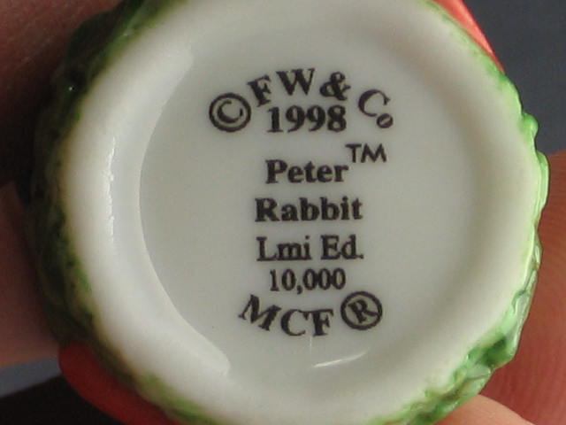 6 Beatrix Potter PHB Miniature Hinged Trinket Boxes MCF 4