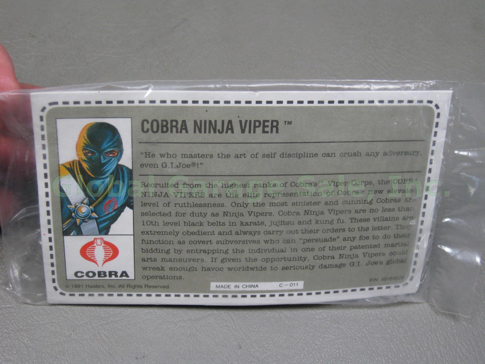 Bagged 1992 GI Joe Cobra Ninja Viper Mail-Away Action Figure W/ Uncut File Card 2