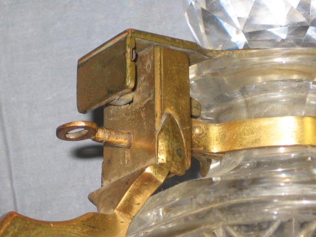 Antique Locking Cut Glass Crystal Liquor Decanter W/Key 3