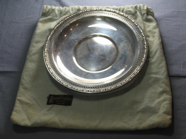 Antique J.S. Co. Reticulated Sterling Silver Tray Plate 1