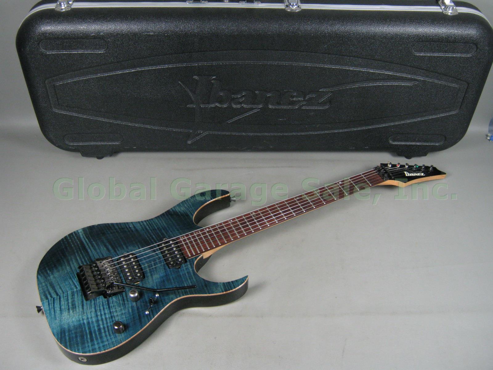 1999 Ibanez Prestige RG3120 Electric Guitar Blue Flame Maple Floyd Rose Tremolo