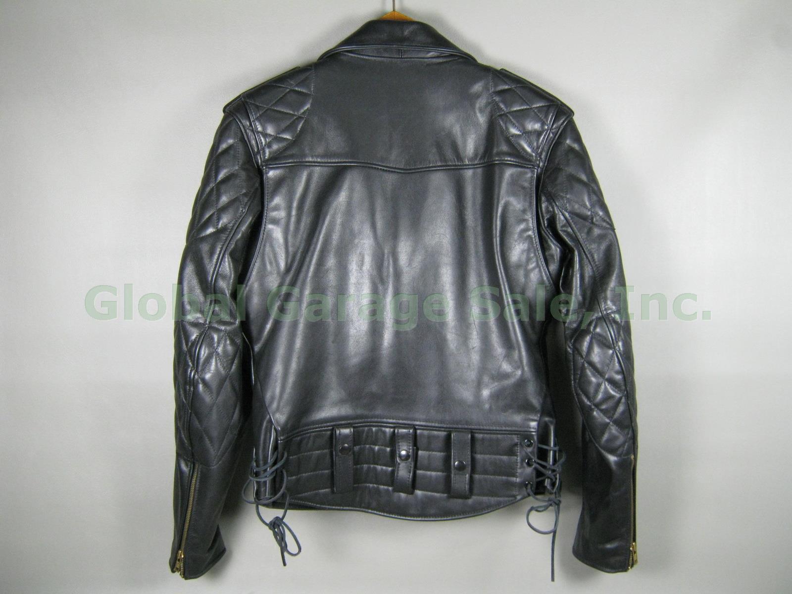Mens Black Johnson Leathers Motorcycle Biker Jacket San Francisco Size 40 NO RES 1