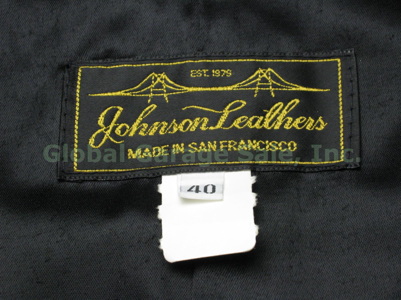 Mens Black Johnson Leathers Motorcycle Biker Jacket San Francisco Size 40 NO RES 3
