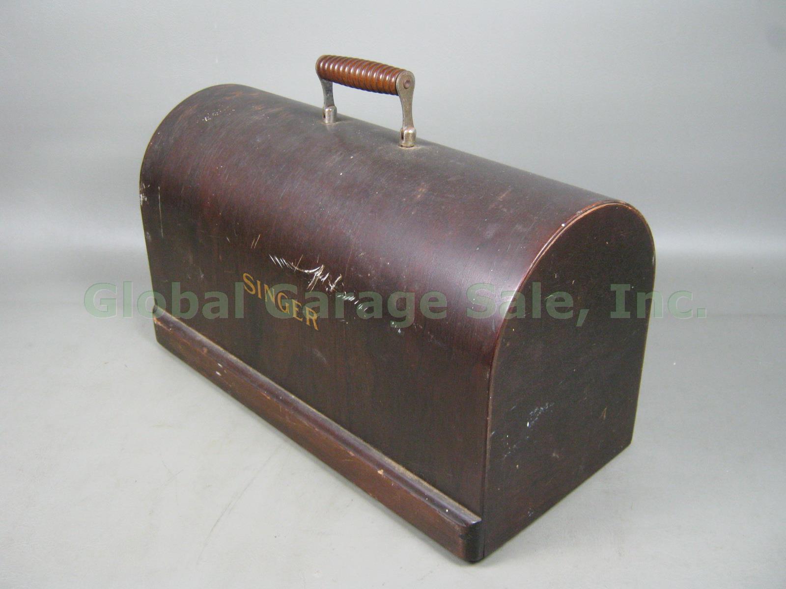 Vtg Antique 1924 Singer 99 99K Sewing Machine W/ Case Knee Control Bar Extra Lot 10