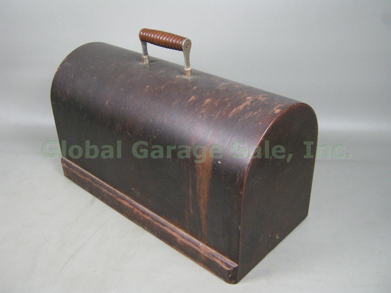 Vtg Antique 1924 Singer 99 99K Sewing Machine W/ Case Knee Control Bar Extra Lot 11