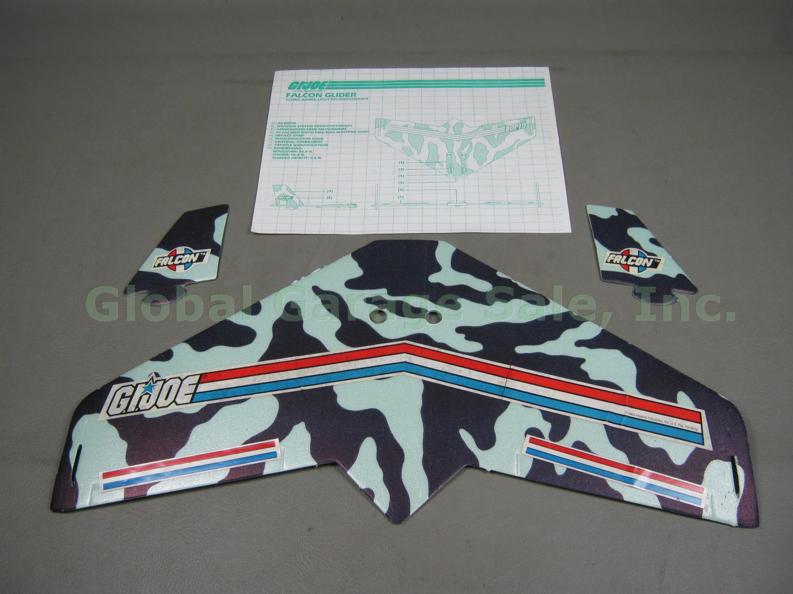 Vtg 1983 GI Joe RAH Falcon Glider W/ Instructions No Pilot Grunt Support Frame