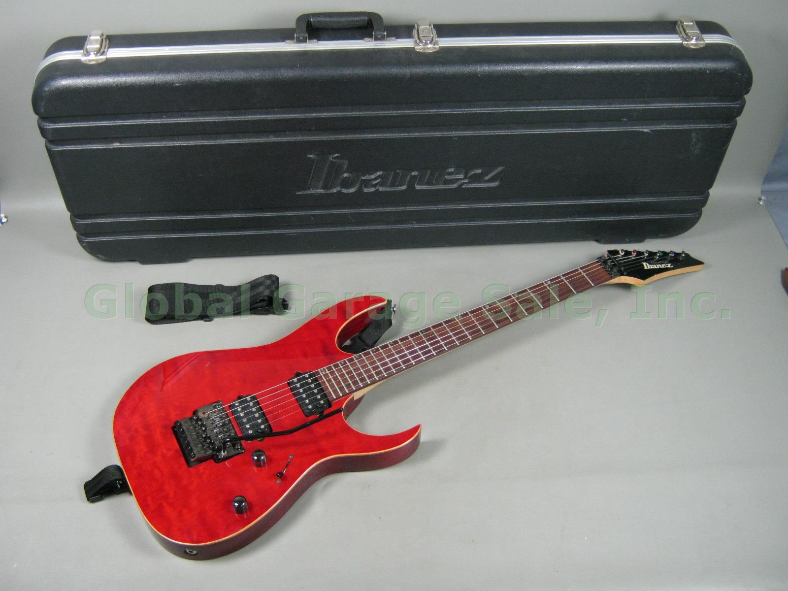 1998 Ibanez Prestige RG3120 Electric Guitar Red Quilted Maple Floyd Rose Tremolo