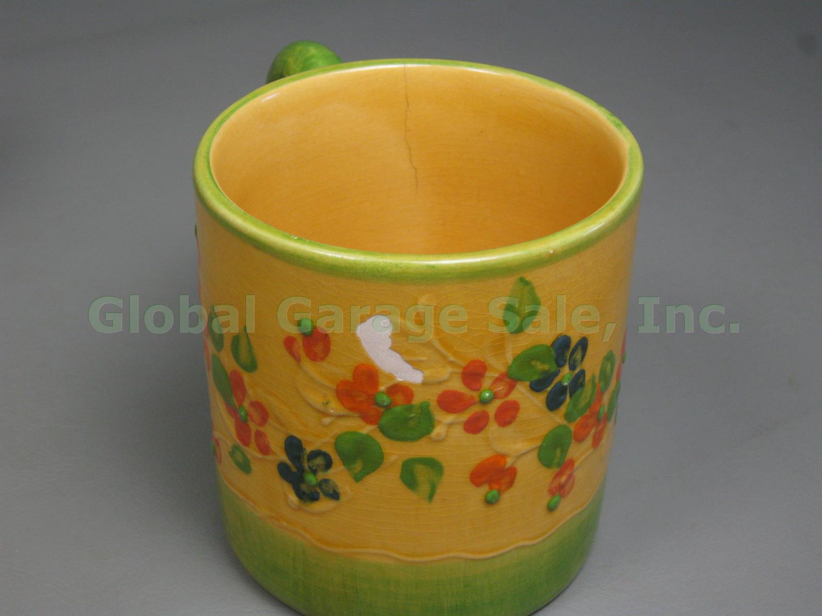7 Terre e Provence French Art Pottery 4" Mugs Cups + Creamer Cream Pitcher Lot 4