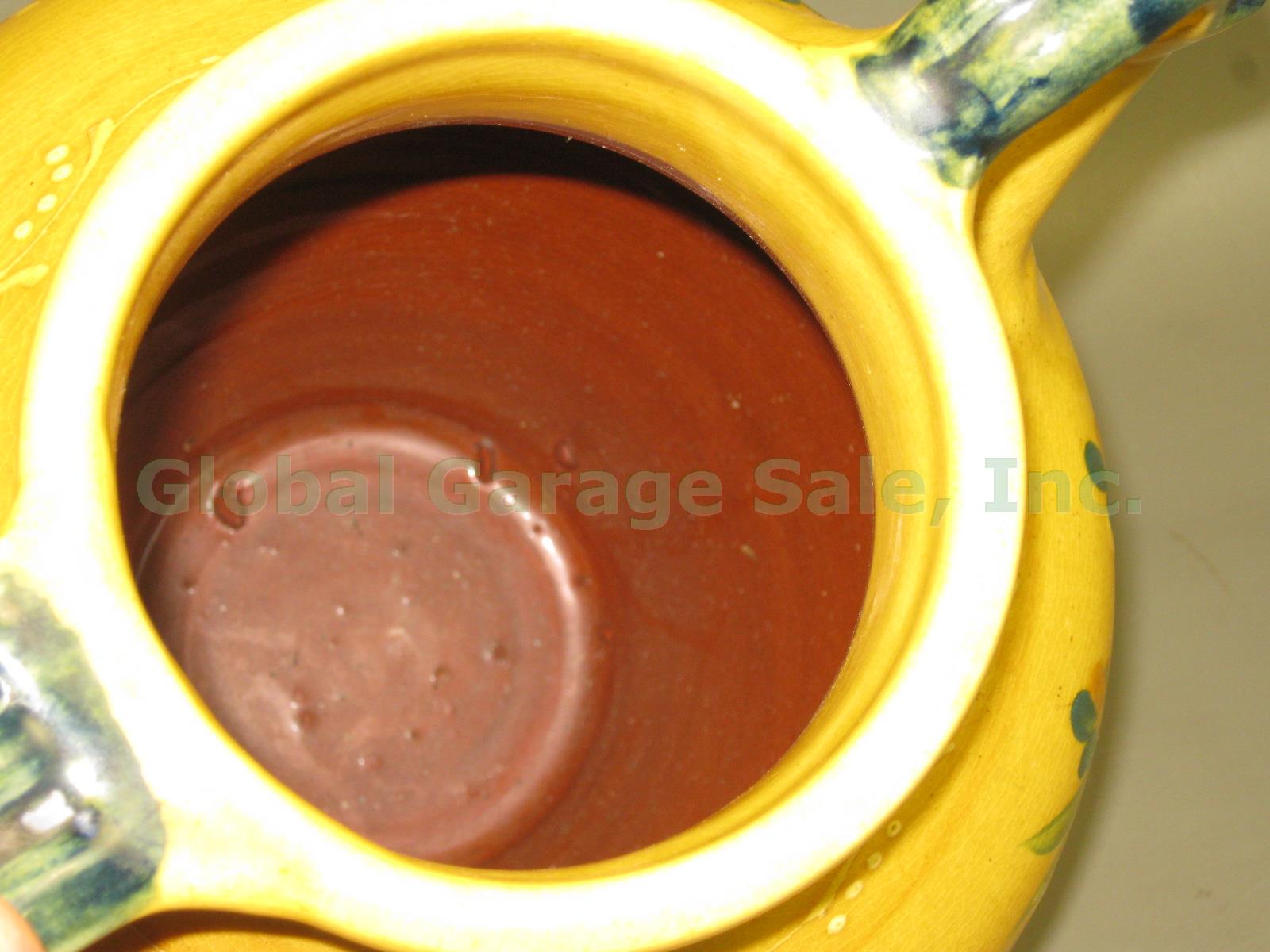 Rare Terre e Provence French Art Pottery Mistral Wine Jug 12" Mustard Yellow NR! 4