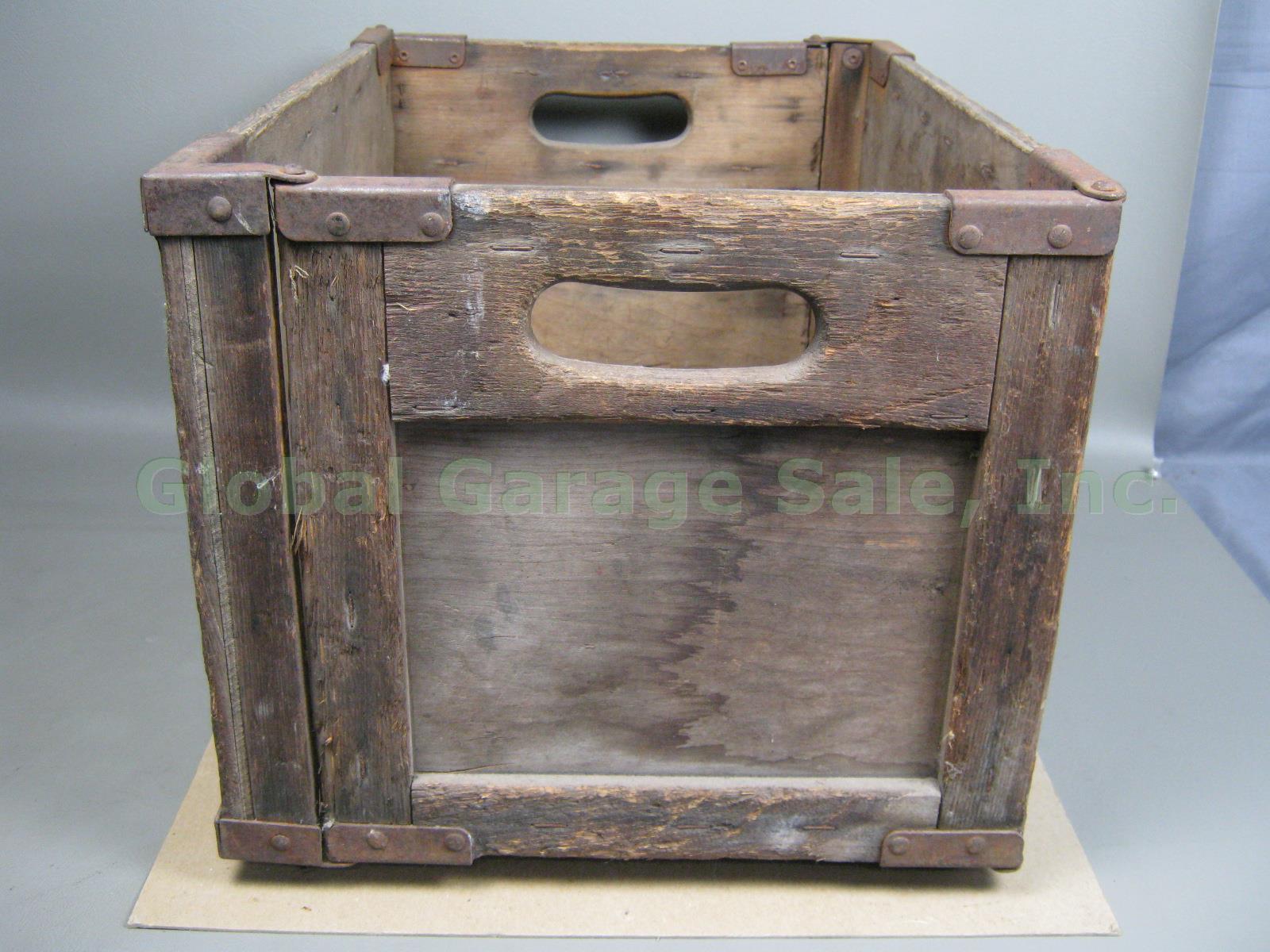 Rare Antique QM Sales Store Fort Ethan Allen Vermont Folding Wood Delivery Crate 5