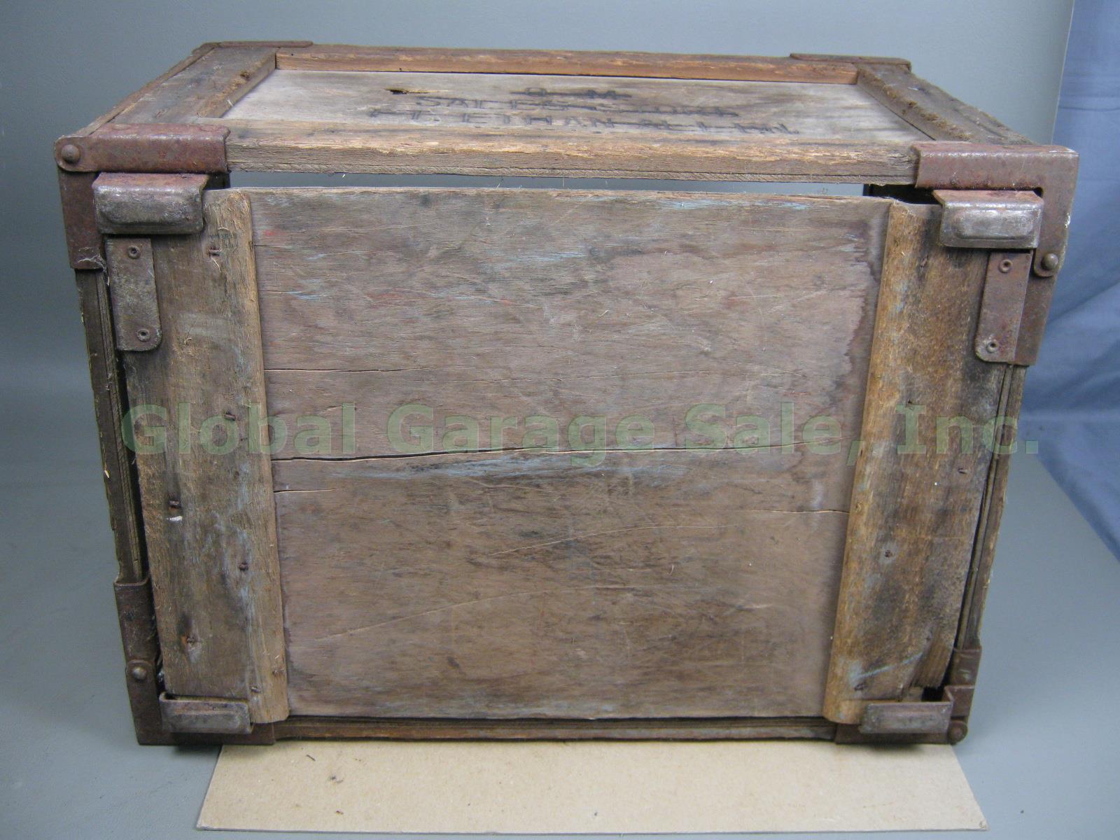 Rare Antique QM Sales Store Fort Ethan Allen Vermont Folding Wood Delivery Crate 7