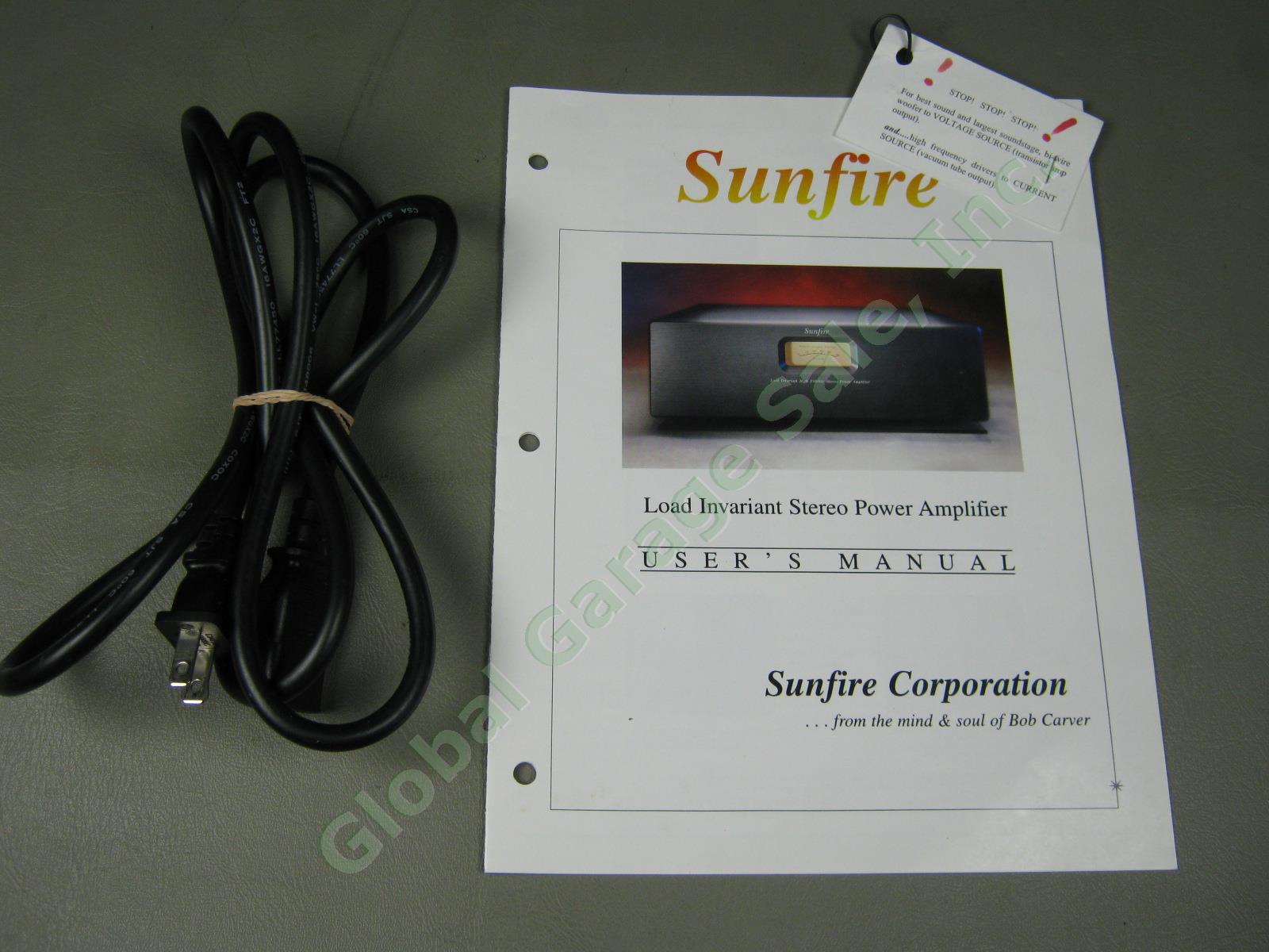 Bob Carver Sunfire 300 Load Invariant High Fidelity Stereo Power Amp Amplifier 10