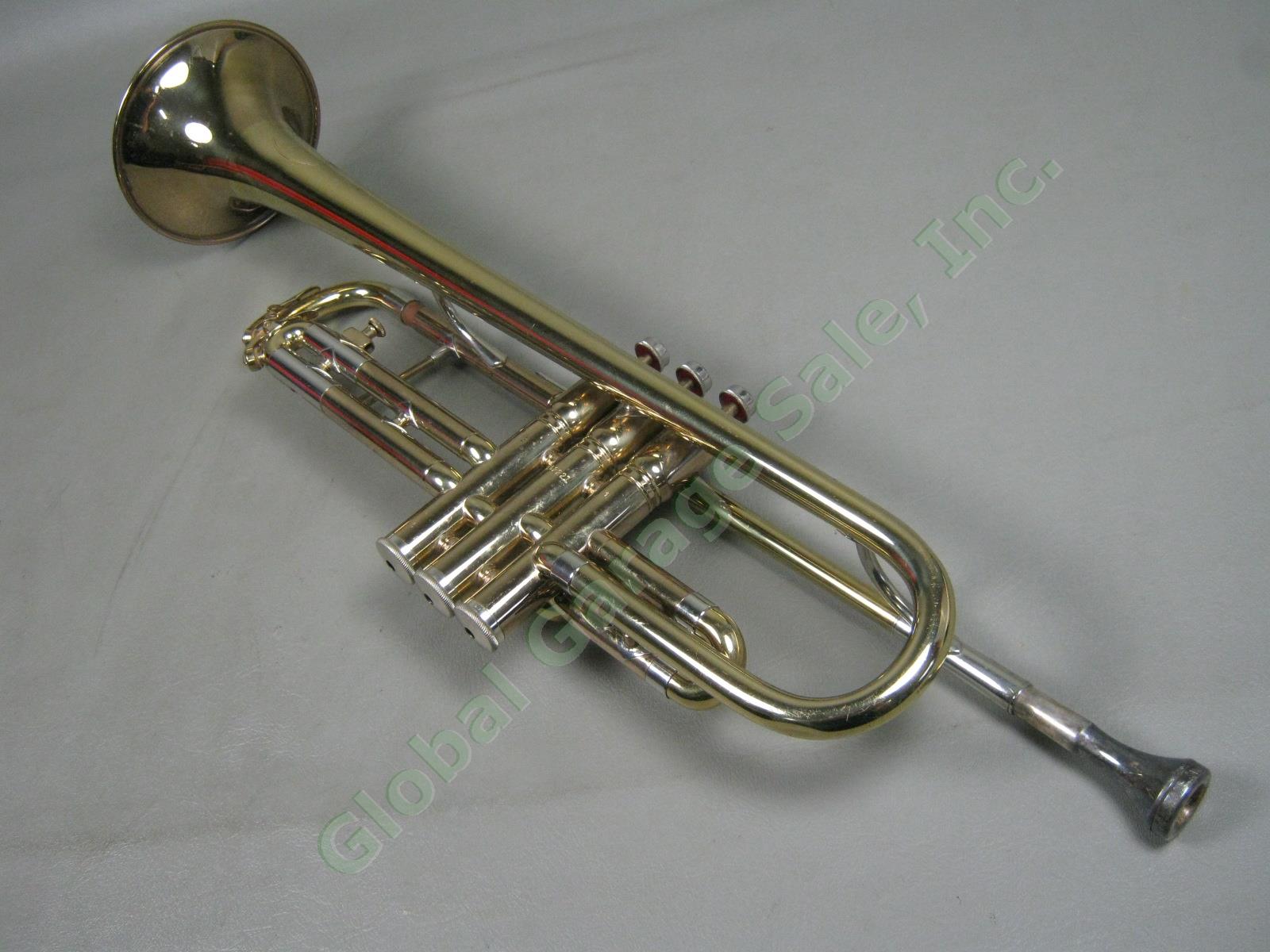 Vtg 1920s H.N White King Cleveland Superior Trumpet 102221 M18 Mouthpiece Case + 1