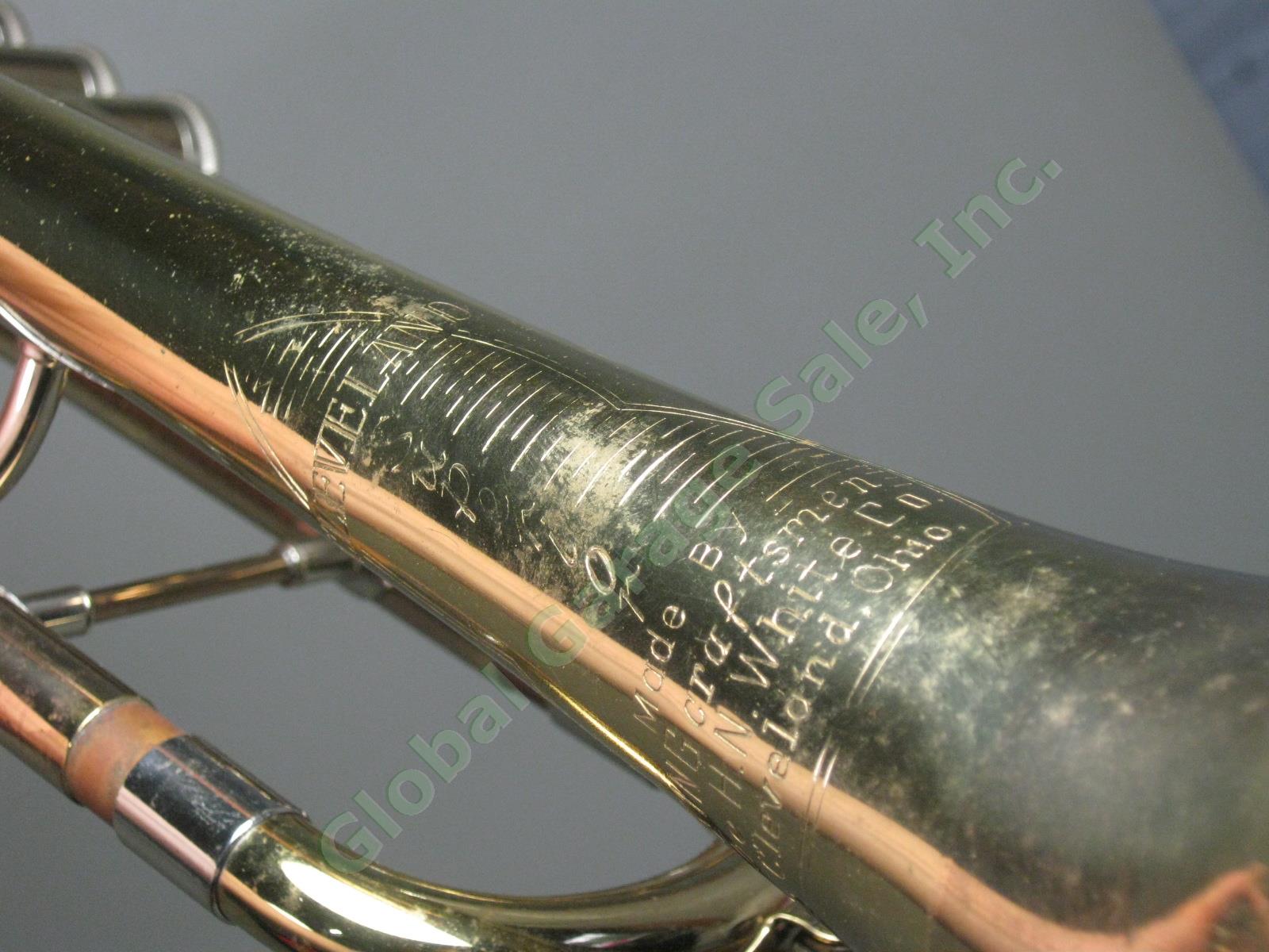 Vtg 1920s H.N White King Cleveland Superior Trumpet 102221 M18 Mouthpiece Case + 6