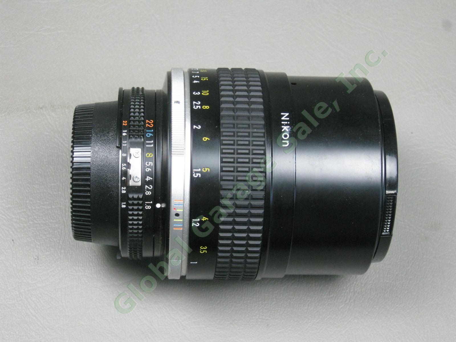 Nikon Nikkor 105mm 1:1.8 f/1.8 Telephoto Camera Lens #212615 Nice! No Reserve!