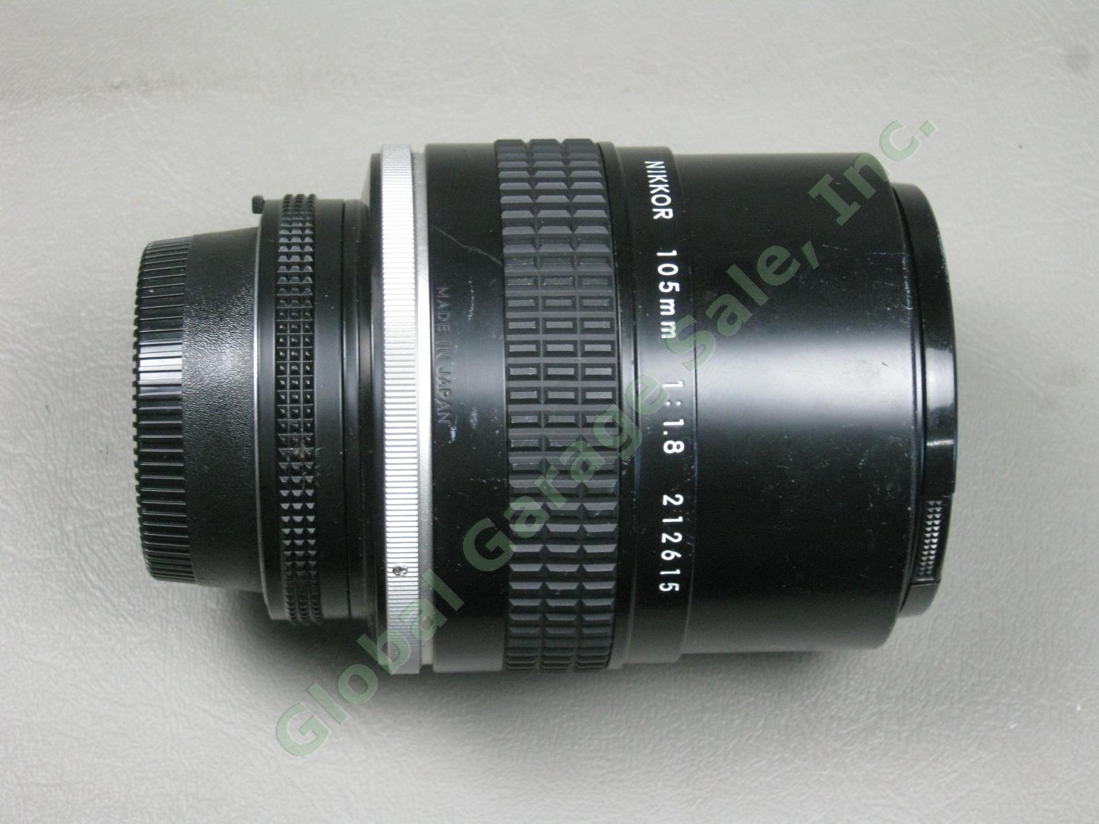 Nikon Nikkor 105mm 1:1.8 f/1.8 Telephoto Camera Lens #212615 Nice! No Reserve! 2