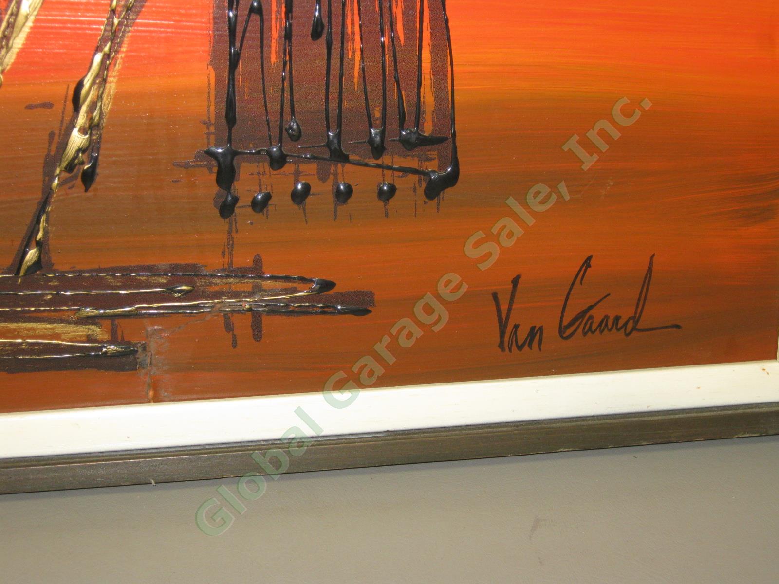 Vtg Original Signed Van Gaard Mid Century Modern Horse Oil Painting Bought 1966 2