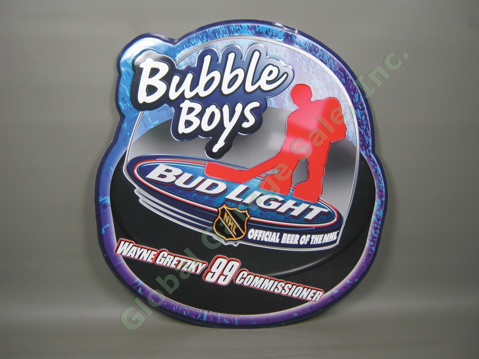 1999 Bud Light Beer NHL Hockey Bubble Boys Wayne Gretzky Metal Tin Sign 26.5" NR